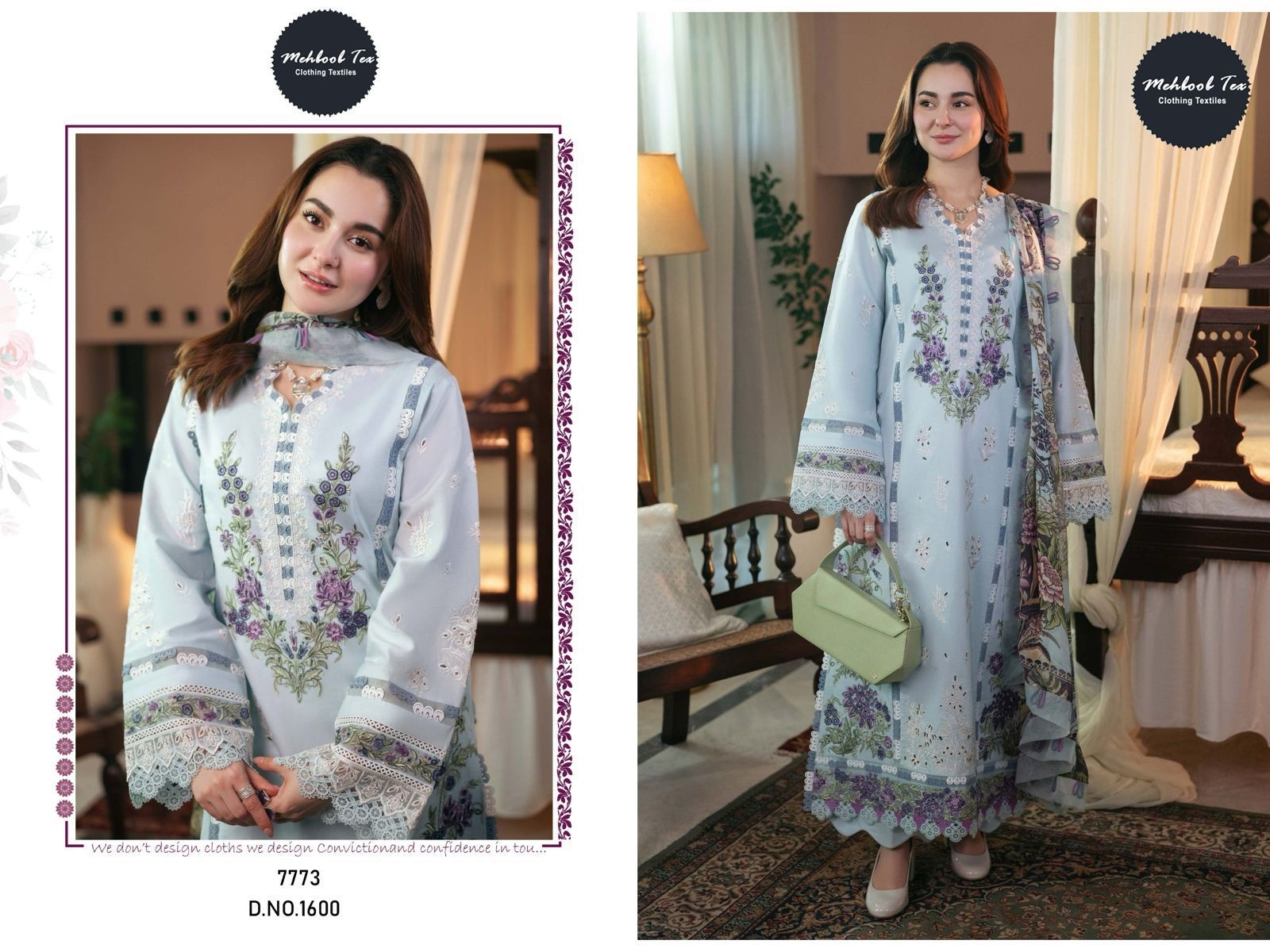 MEHBOOB TEX 1600 designer Viscose Cambric cotton wholesale suit 