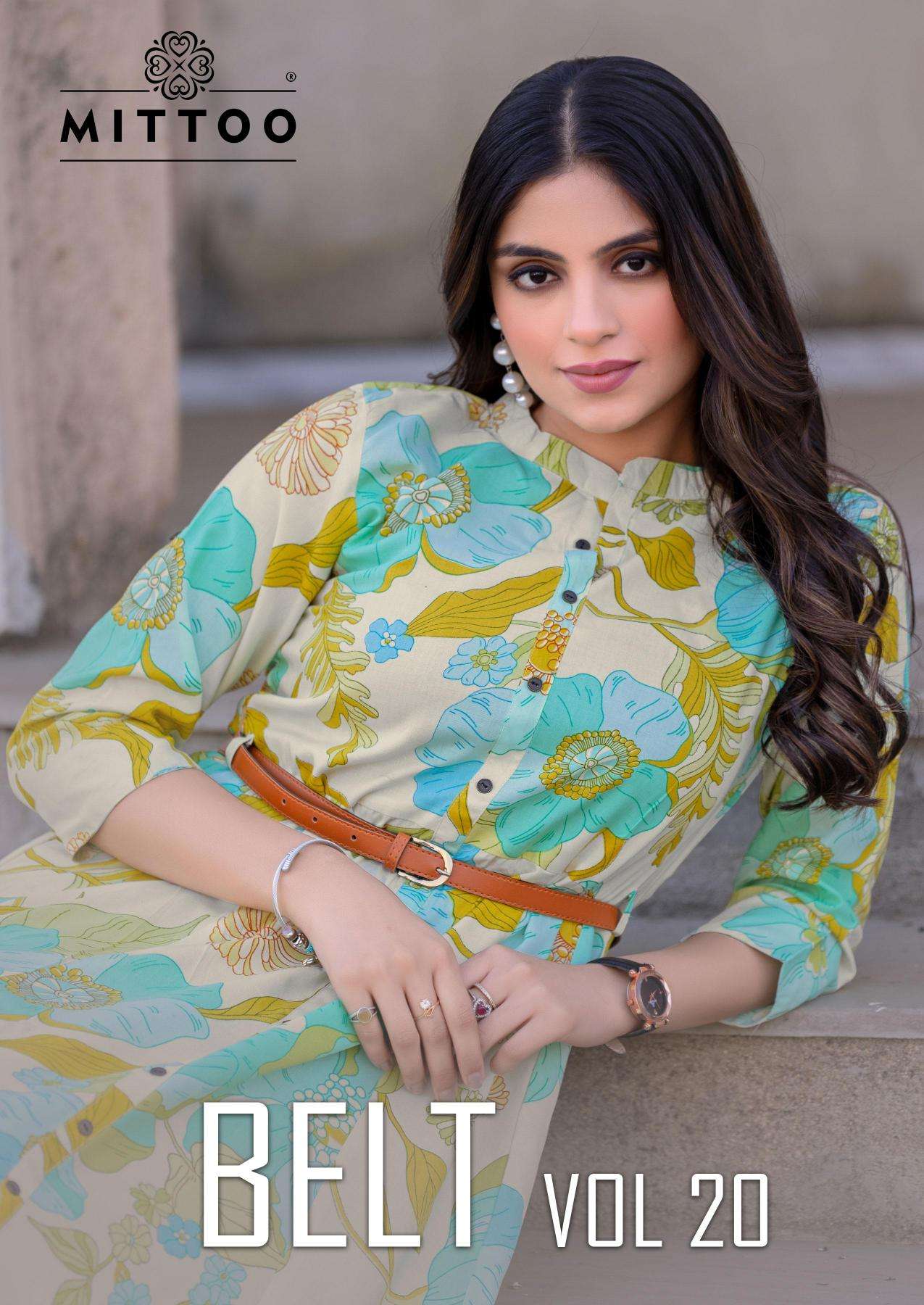 Mittoo belt vol 20 series 1437-1442 rayon print wholesale western kurti