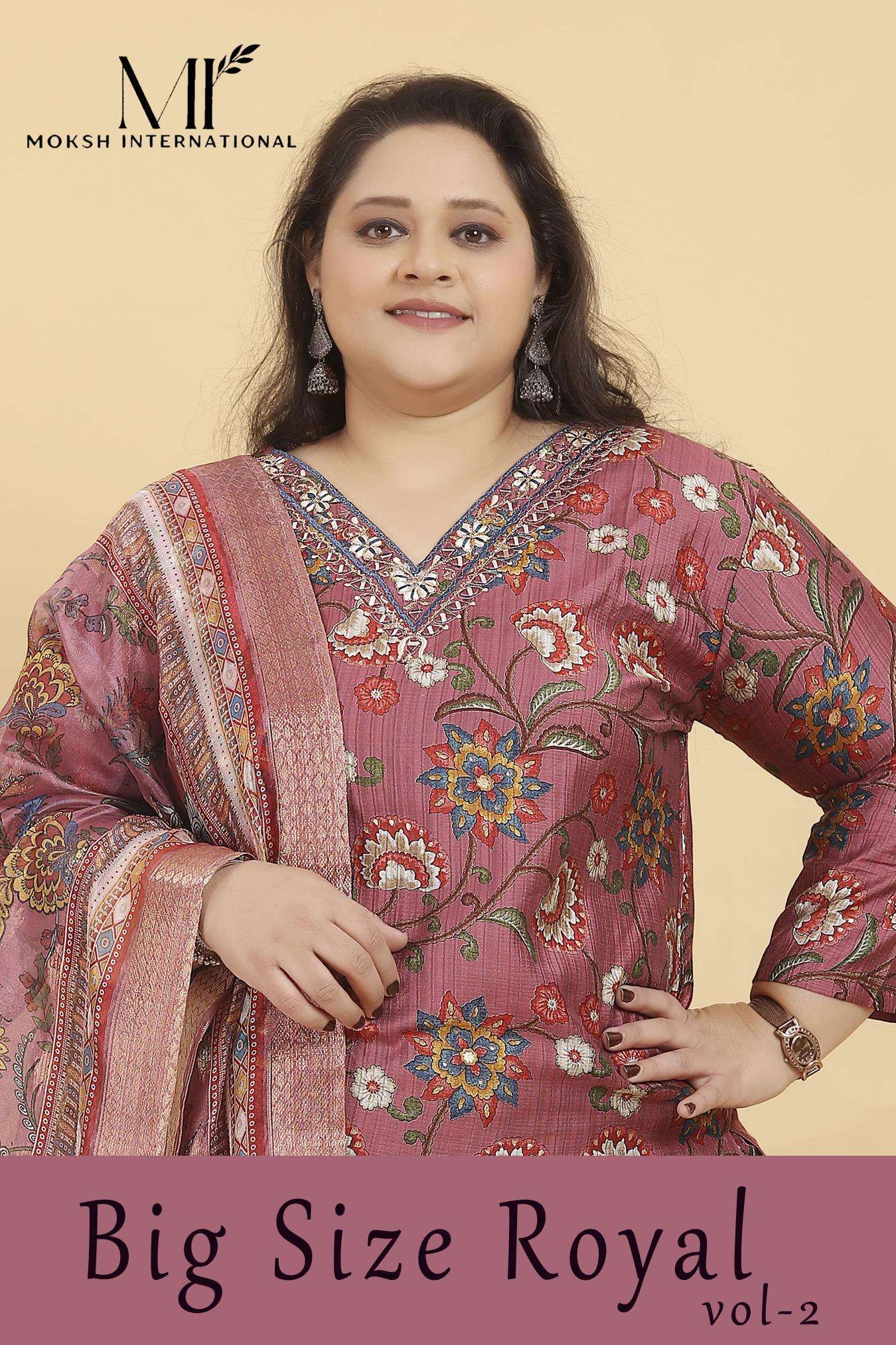 moksh big size royal co-ord vol-2 series 8647-8648 Premium Lichi Viscose wholesale suit 