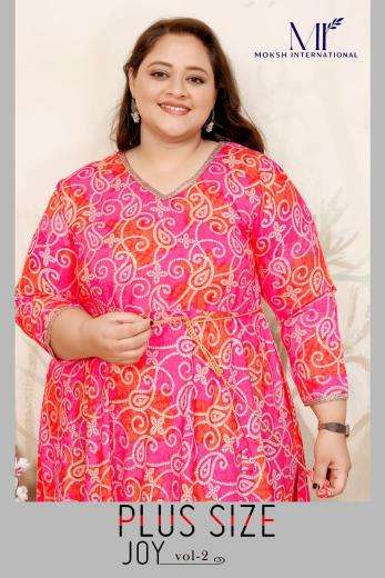 MOKSH PLUS SIZE JOY VOL-2 series 8653-8656 primium rayon kurti 