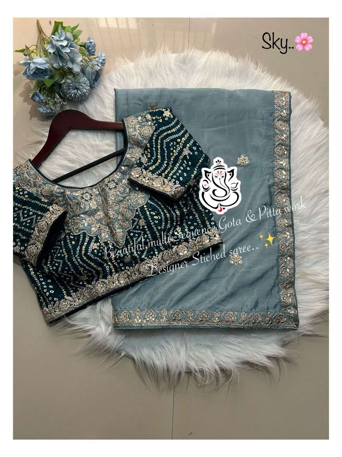 Ms brand designer chinon wholesale saree