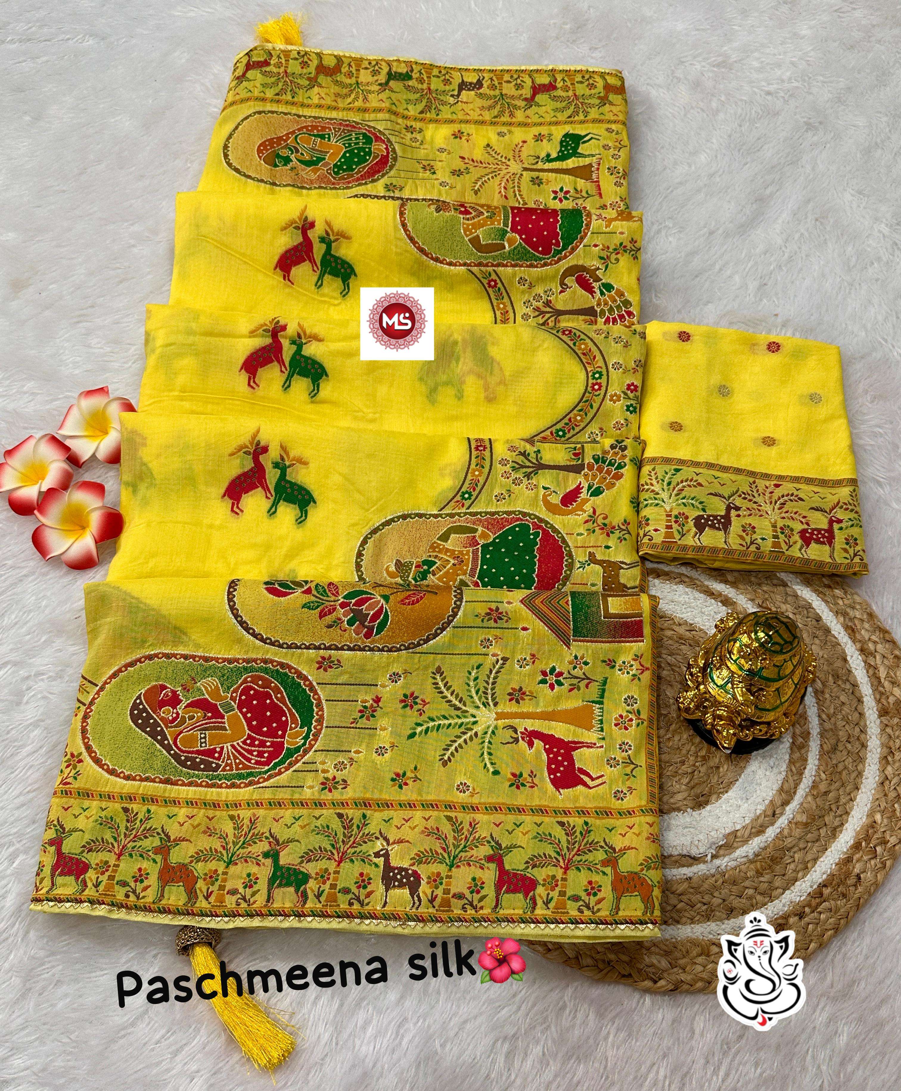 MS BRAND pure pashmeena silk wholesale saree
