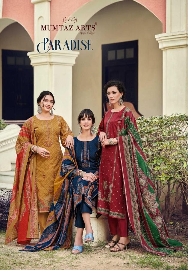mumtaz arts paradise series 101-106 viscose lawn wholesale suit