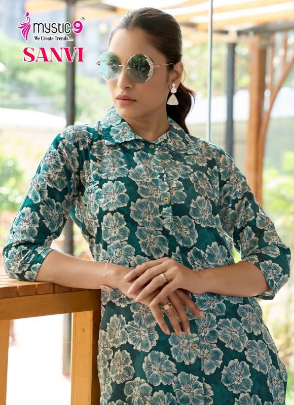 mystic 9 sanvi vol 1 series 1001-1010 viscose kurti with bottom