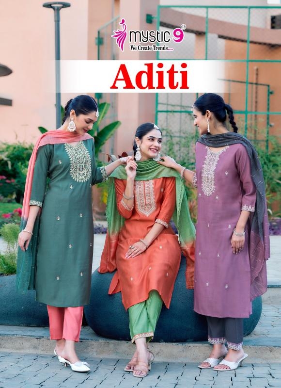 mystic9 aditi vol 1 series 1001-1008 roman silk wholesale suit