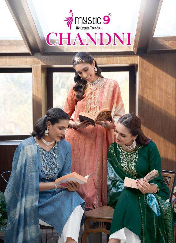 mystic9 chandani vol 1 series 1001-1008 rayon wholesale suit