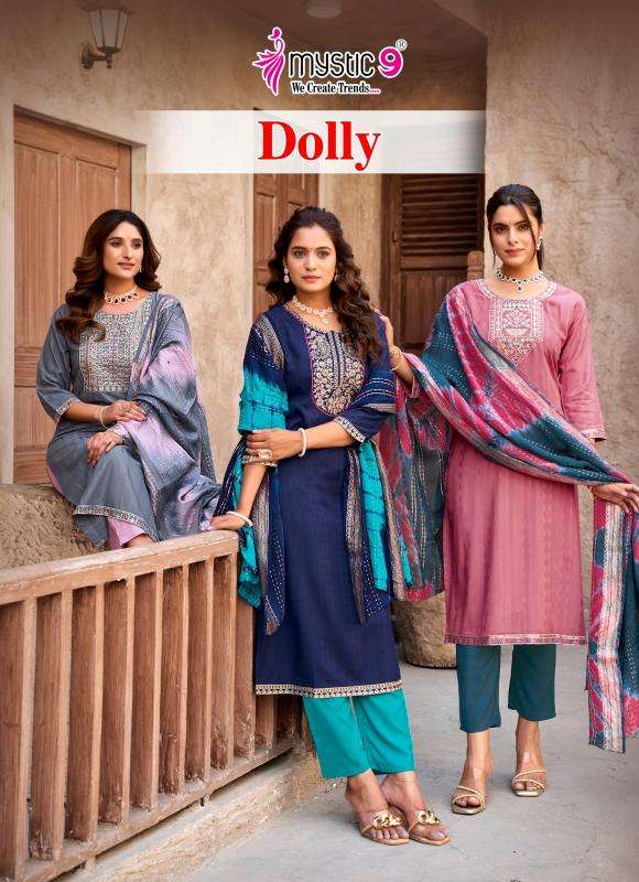 Mystic9 dolly vol 7 series 7001-7008 fancy rayon wholesale suit