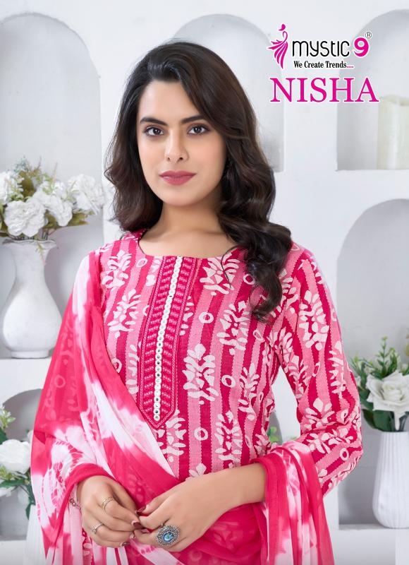 mystic9 nisha vol 10 series 10001-10008 cotton wholesale suit 