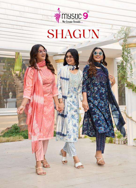 mystic9 shagun vol 15 series 15001-15008 RAYON CAPSULE PRINT wholesale suit 