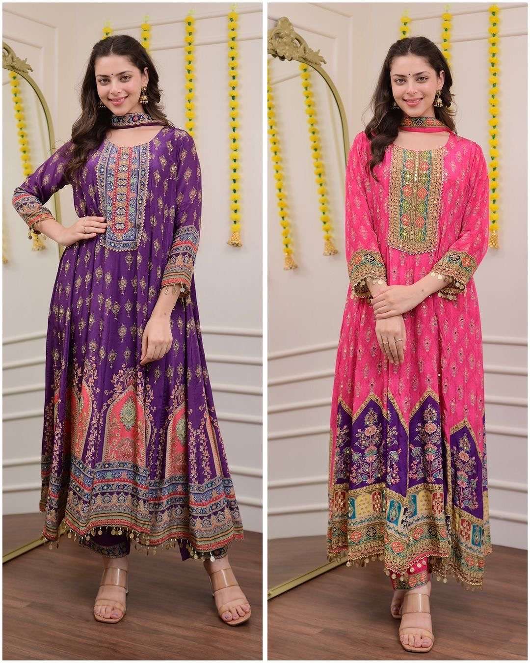 Our exclusive mirror work embroidery wholesale suit