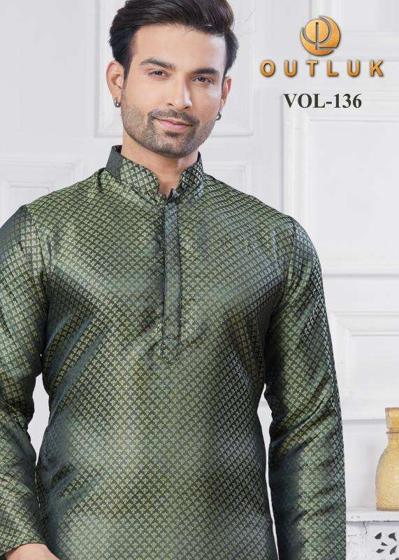 Outluk vol 136 series 136001-136009 jacquard silk mens kurta