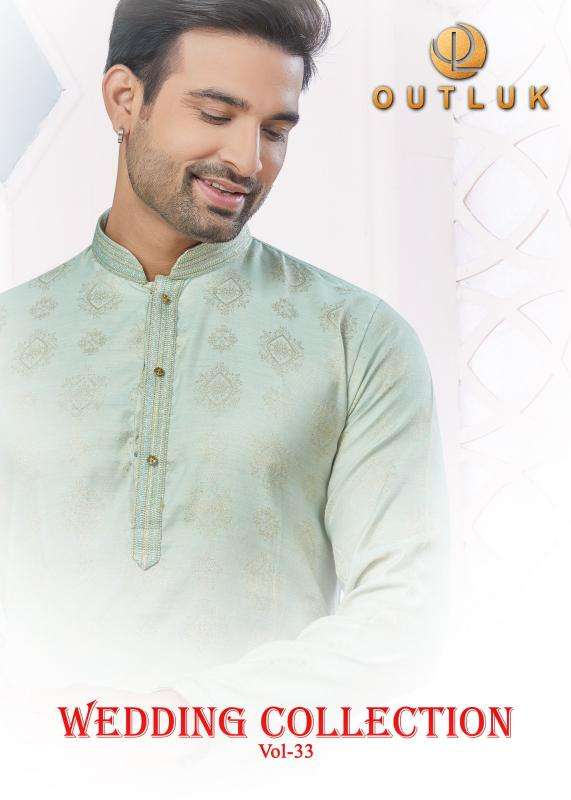 Outluk wedding collection vol 33 series jacquard mens kurta