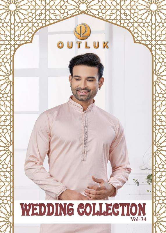 Outluk wedding collection vol 34 series 3401-3407 cotton wholesale kurta
