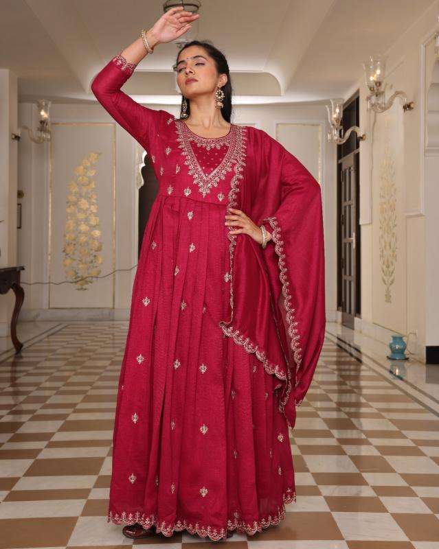 Pr 9star palak soft silk wholesale anarkali suit
