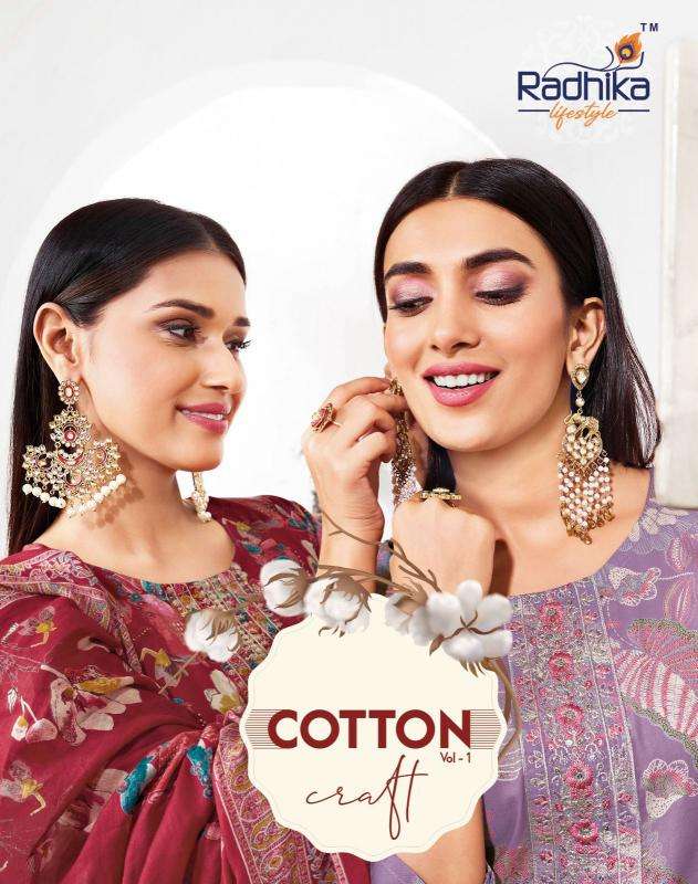 Radhika cotton craft vol 1 series 1001-1008 cotton wholesale suit