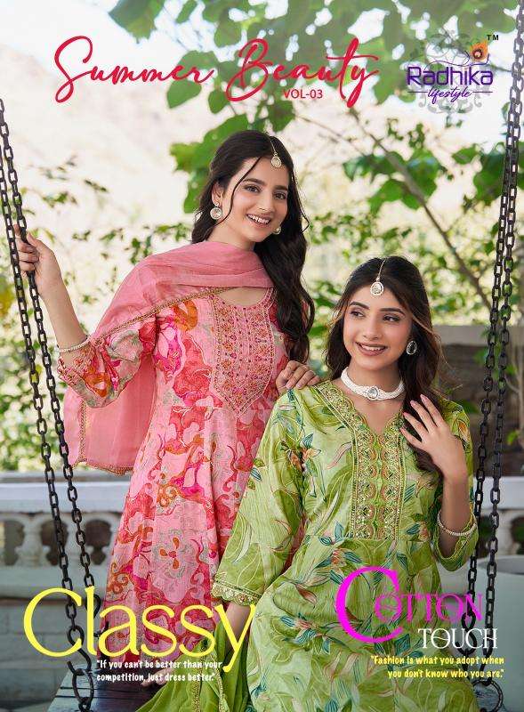 Radhika summer beauty vol 3 series 3001-3006 cotton wholesale suit