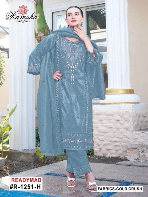 ramsha 1251 nx gold crush readymade pakistani salwar kameez in wholesale