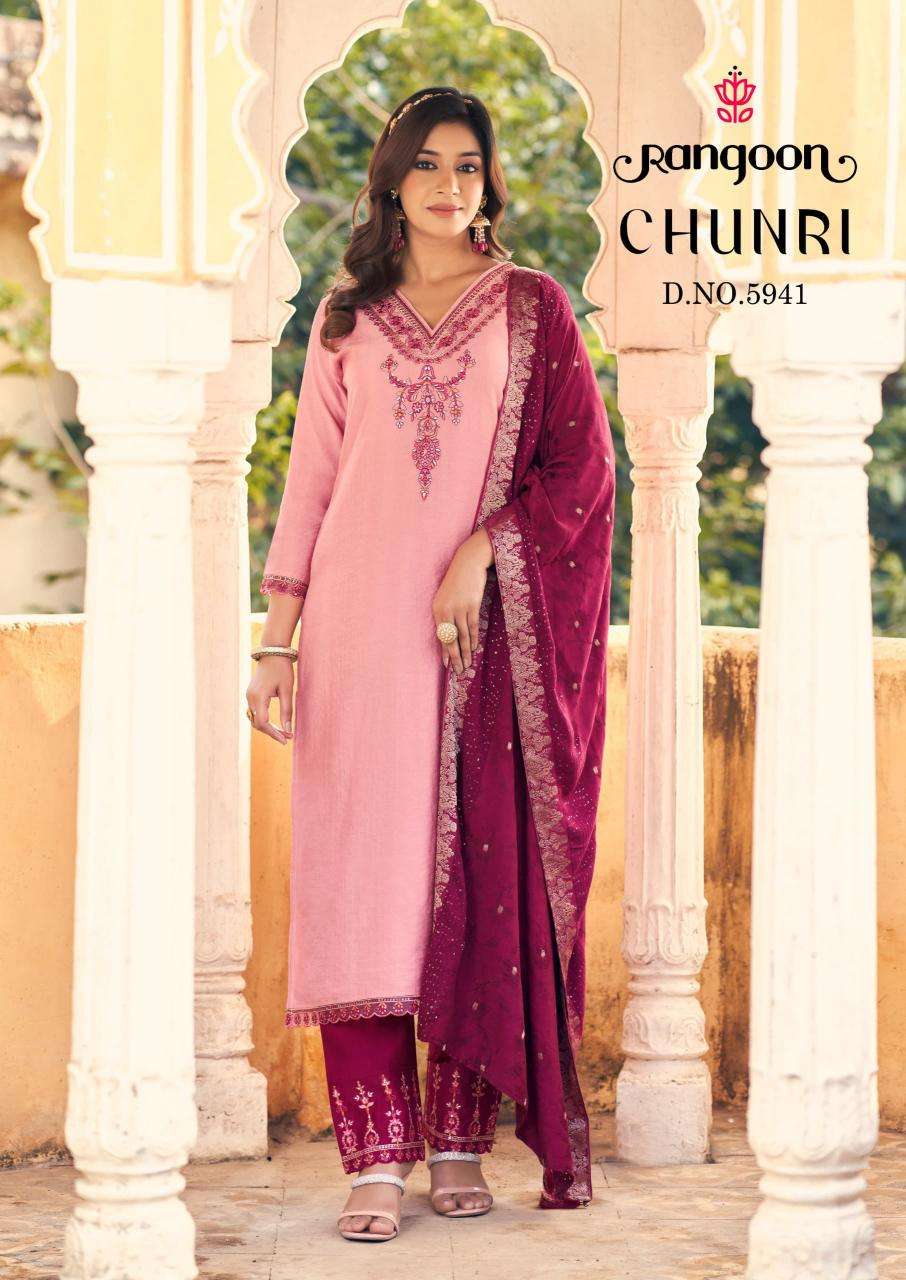 Rangoon chunri series 5941-5946 viscose wholesale suit 