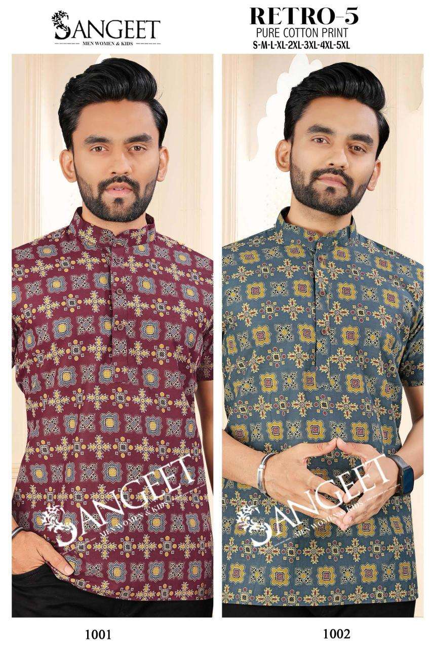 Retro vol 5 series 1001-1002 cotton print wholesale shirt