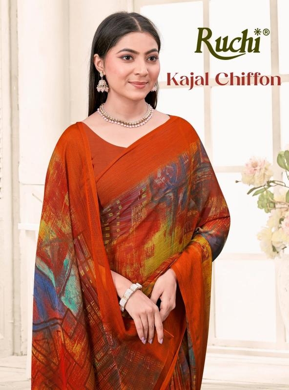 ruchi kajal chiffon vol 3 series 41401 Black Magic chiffon wholesale saree