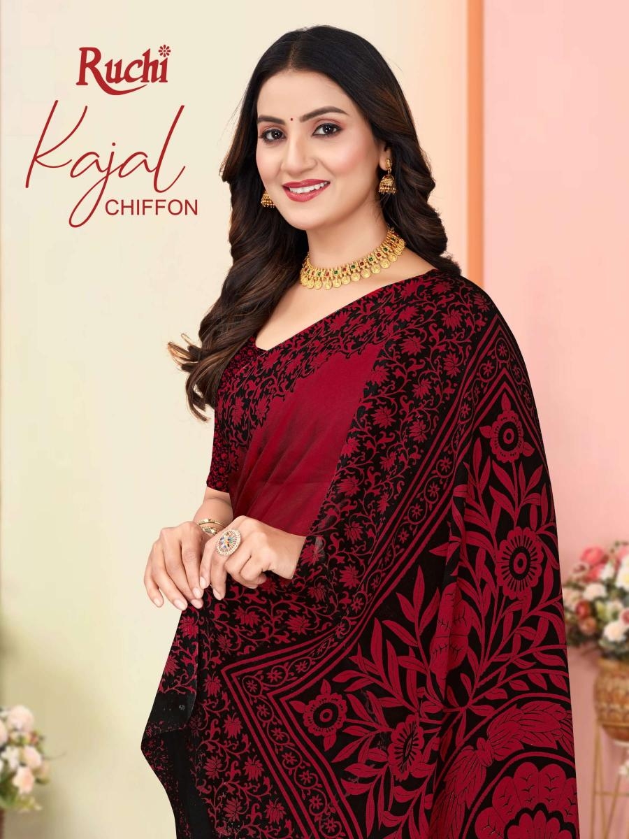 ruchi kajal chiffon vol 4 series 41404 Black Magic chiffon wholesale saree