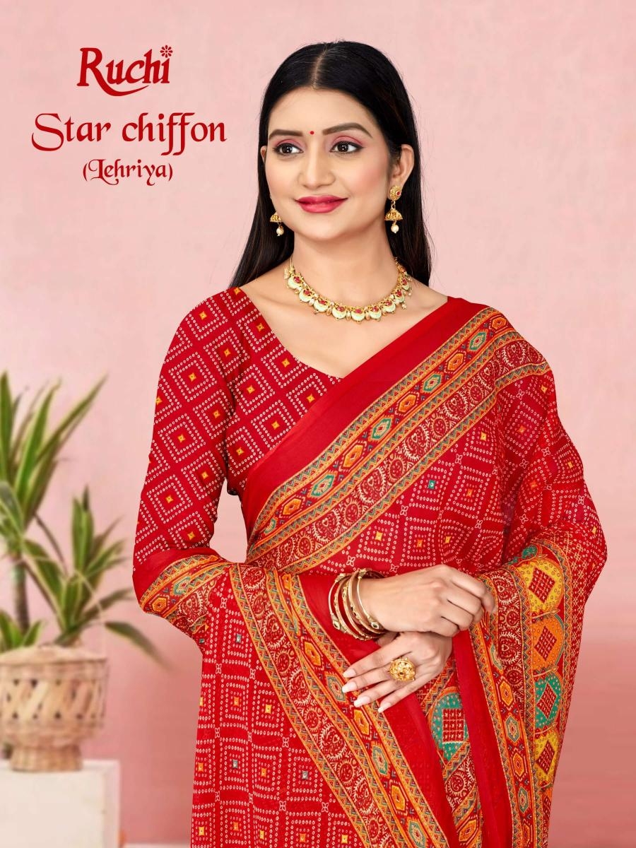 ruchi star chiffon lehriya vol 12 series 41512 chiffon wholesale saree 
