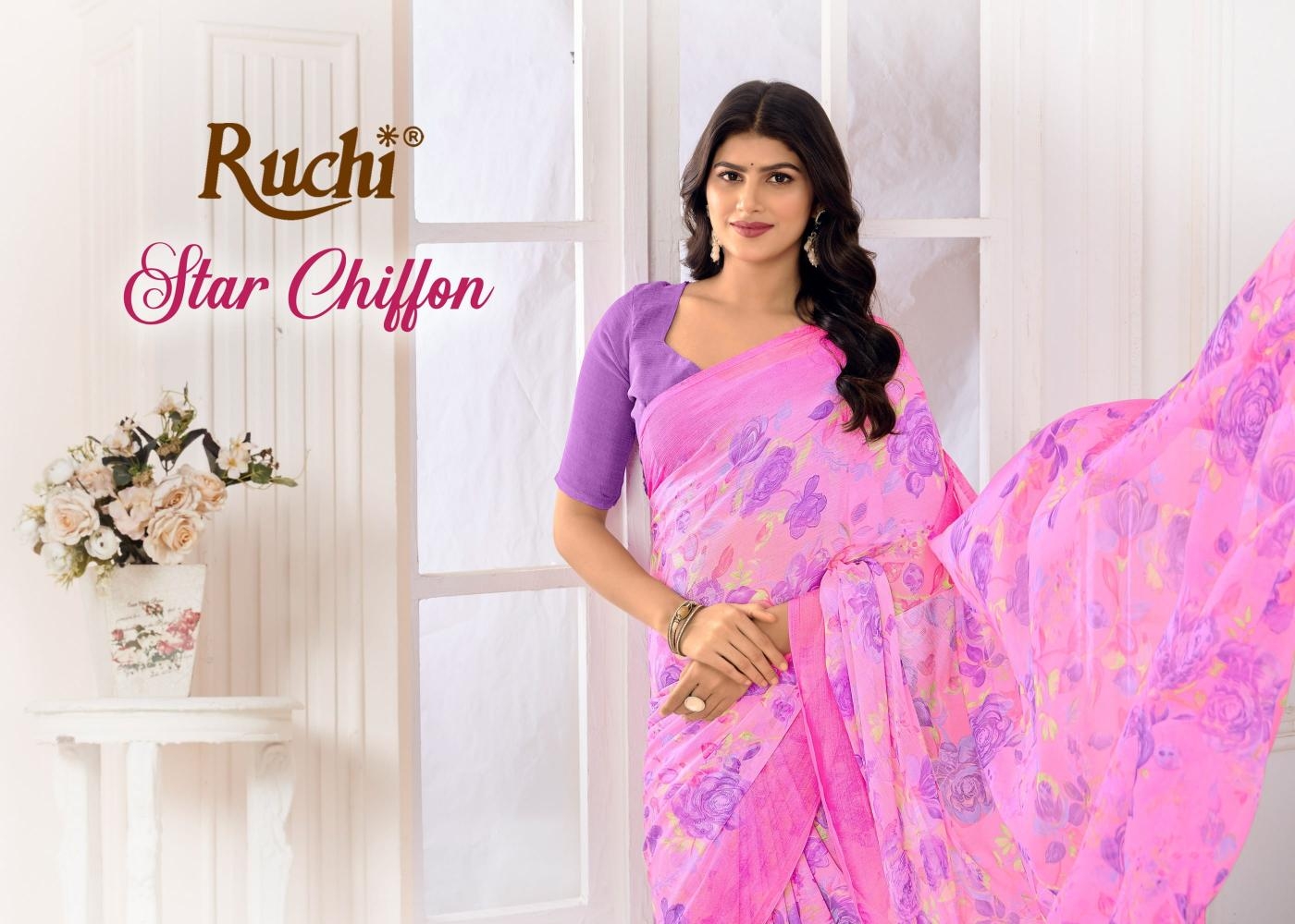 ruchi star chiffon vol 185 series 39701 Chiffon wholesale saree