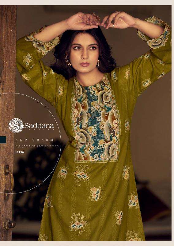 Sadhana fashion sol series 11452-11457 lawn cotton wholesale suit