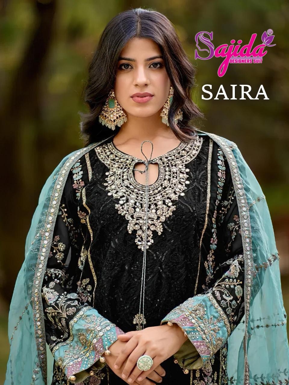 sajida designer saira series 1044 organza wholesale suit 