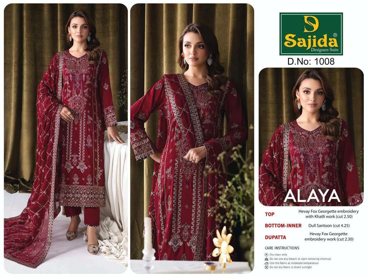 Sajida sd-1008 designer georgette wholesale suit