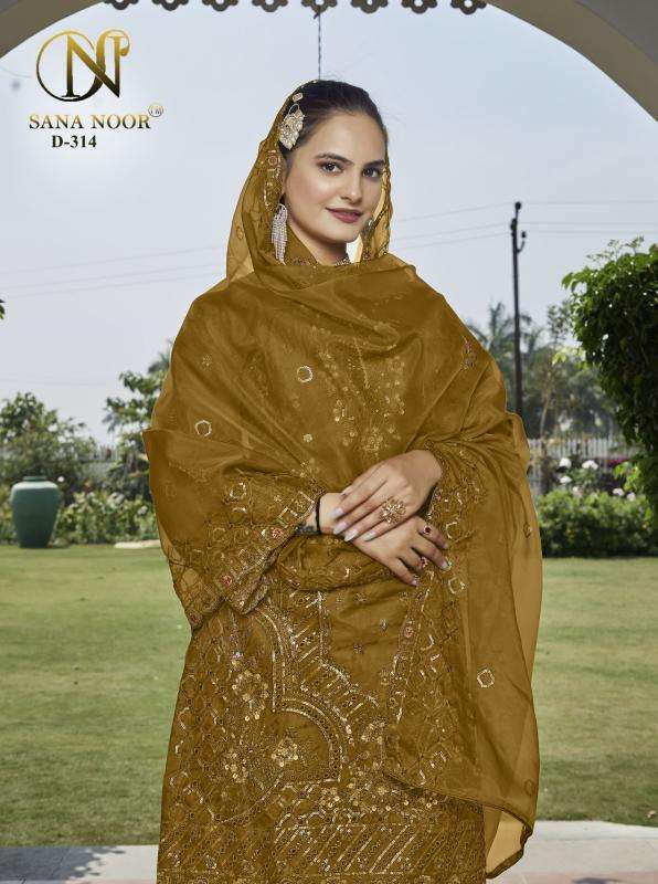 sana noor 314 organza wholesale suit 