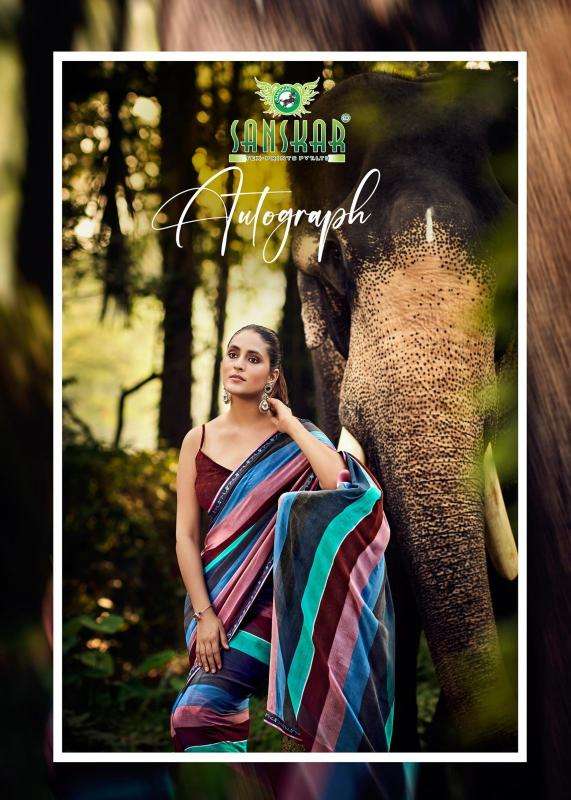 Sanskar tex autograph series 81001-81012 bember georgette wholesale saree