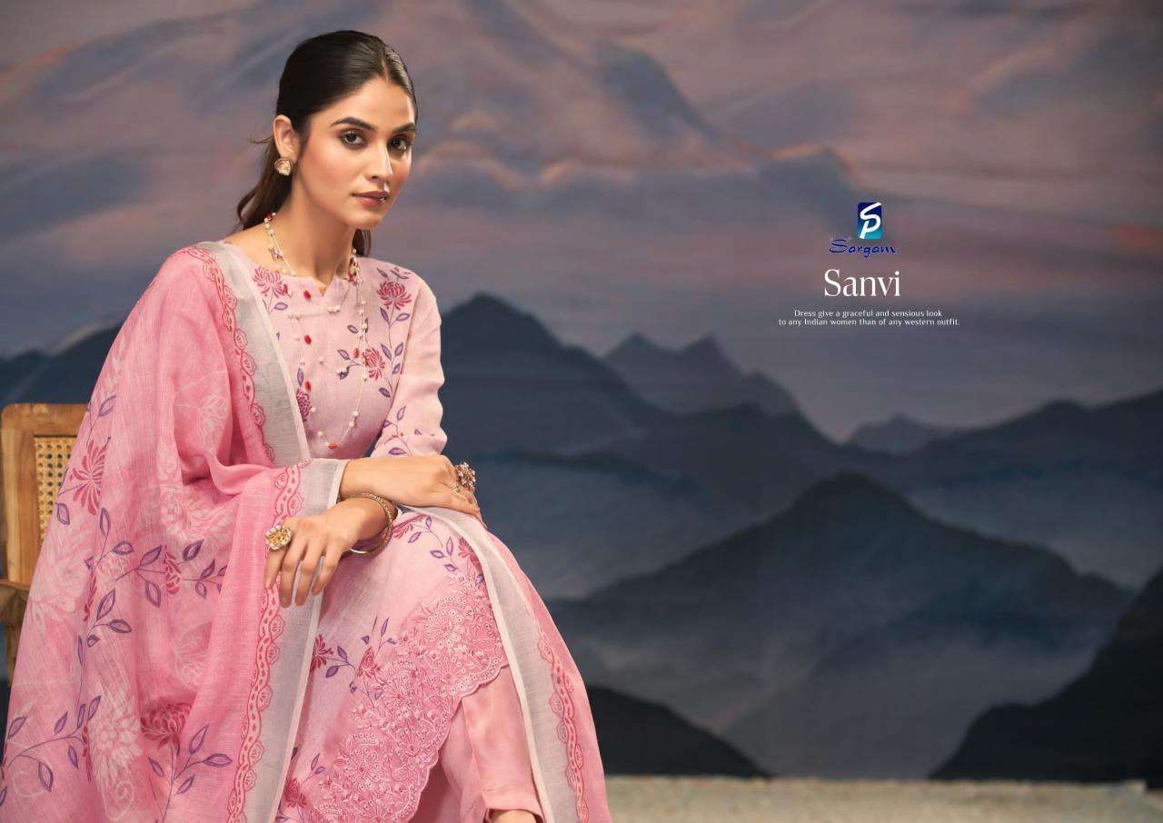 Sargam sanvi series 2056 linen wholesale suit