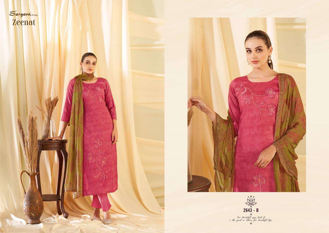Sargam zeenat series 2643 jam print wholesale suit