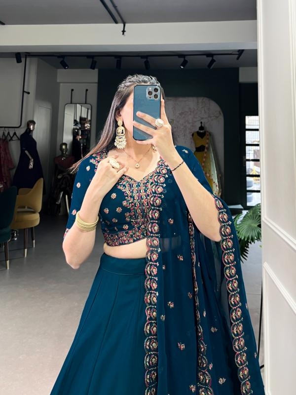 sarika lnb1416 georgette fashionable stitch lehenga unstitch blouse