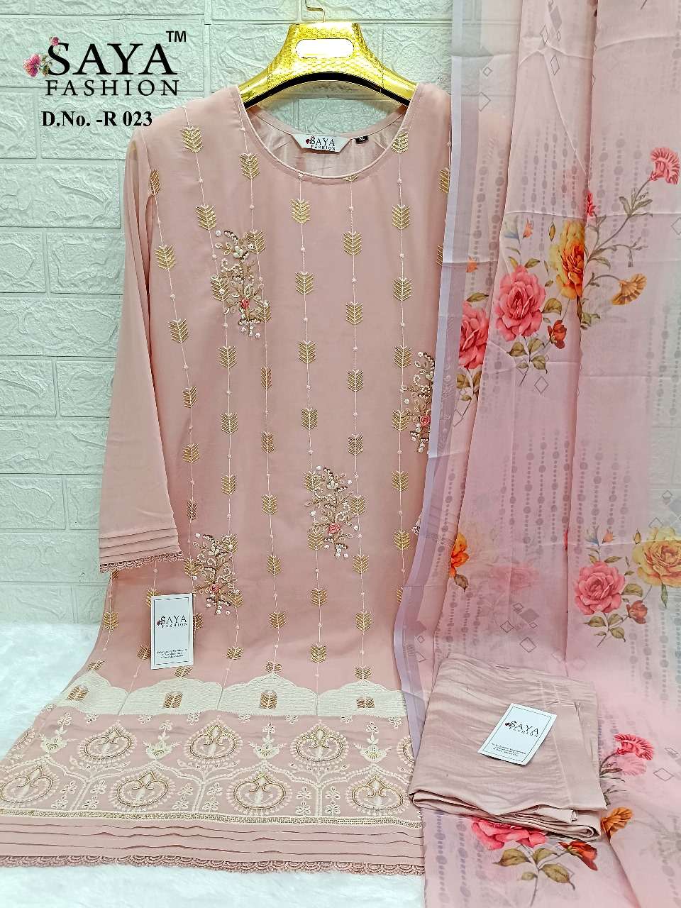 SAYA FASHION R-023 GEORGETTE WITH EMBROIDERY wholesale suit 