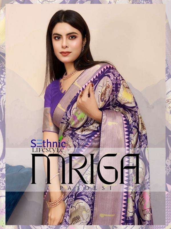 Sethnic lifestyle mriga patolsi series 74001-74006 satin wholesale saree