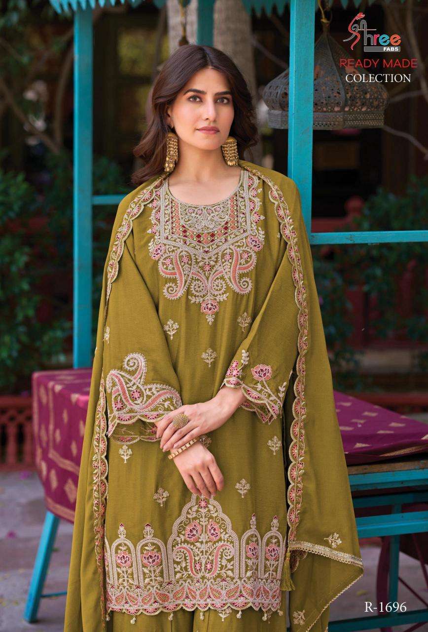 Shree fabs 1696 chinon wholesale readymade suit