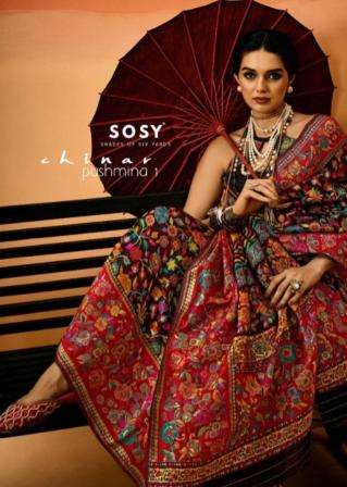 sosy chinar pashmina vol 1 series 21-26 modal kashmiri handloom wholesale saree