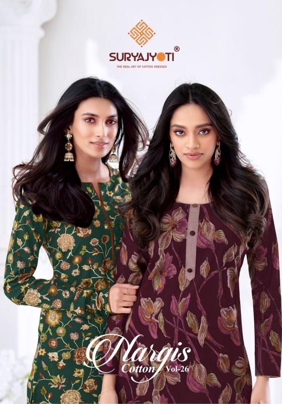 suryajyoti nargis cotton vol 26 series 26001-260010 cotton wholesale suit 