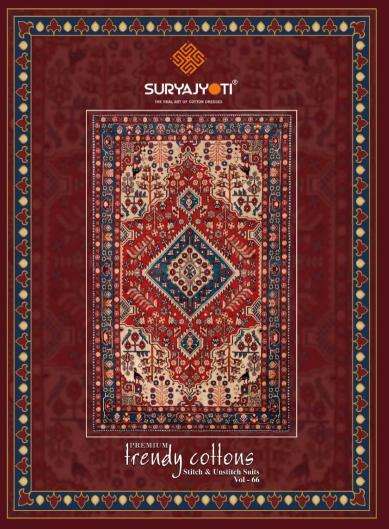 suryajyoti trendy cotton vol 66 series 6601-6612 cotton wholesale suit 