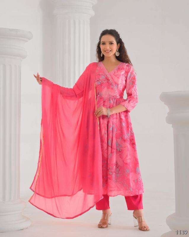 Tanisha vol 19 series 1134-1141 viscose chanderi wholesale suit