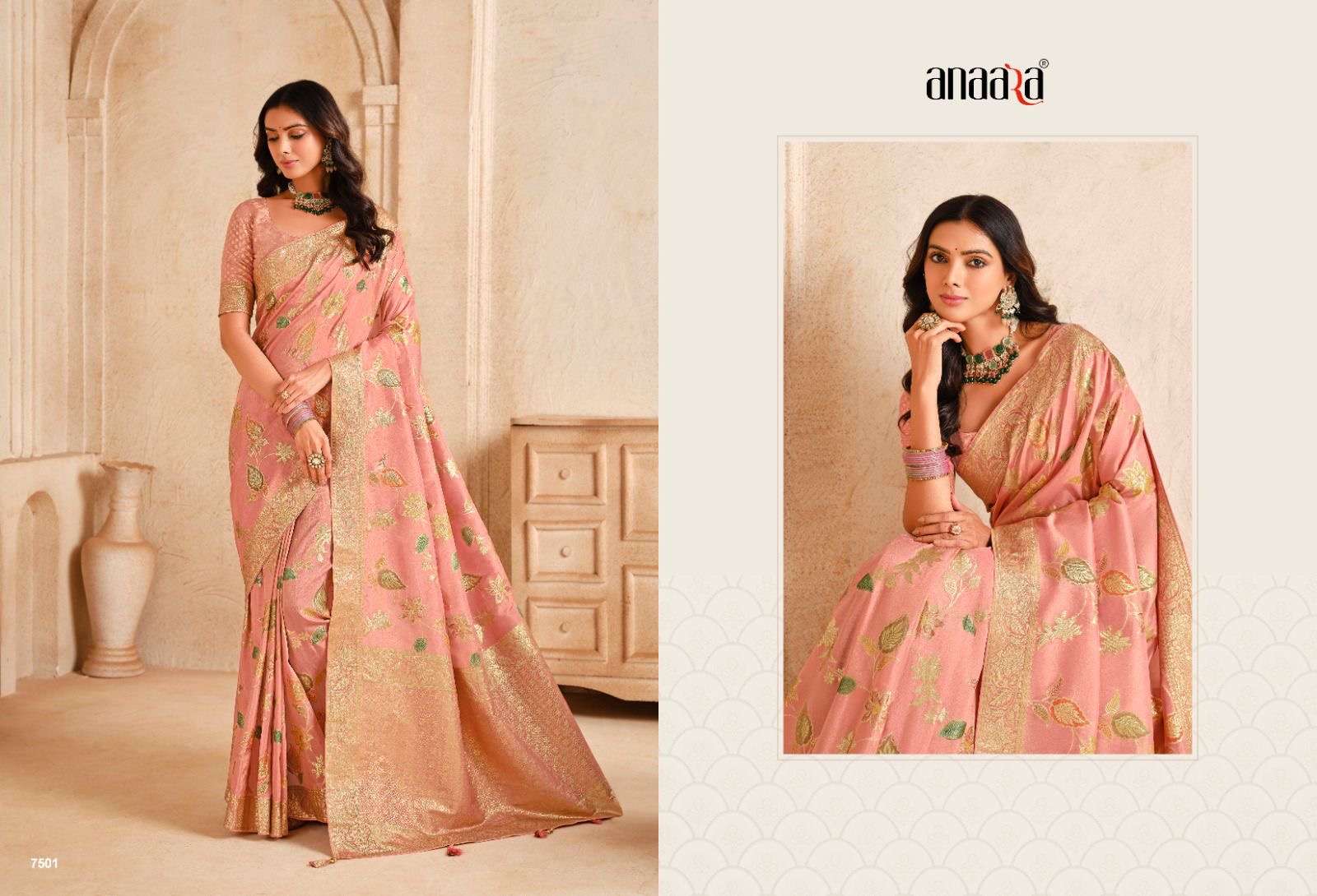 Tathastu anaara 7500 series 7501-7508 fancy silk wholesale saree
