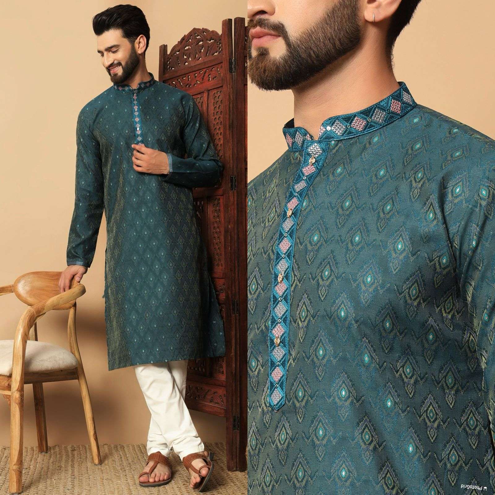 Utsav 6.0 Heavy Silk Jequard kurti with bottom