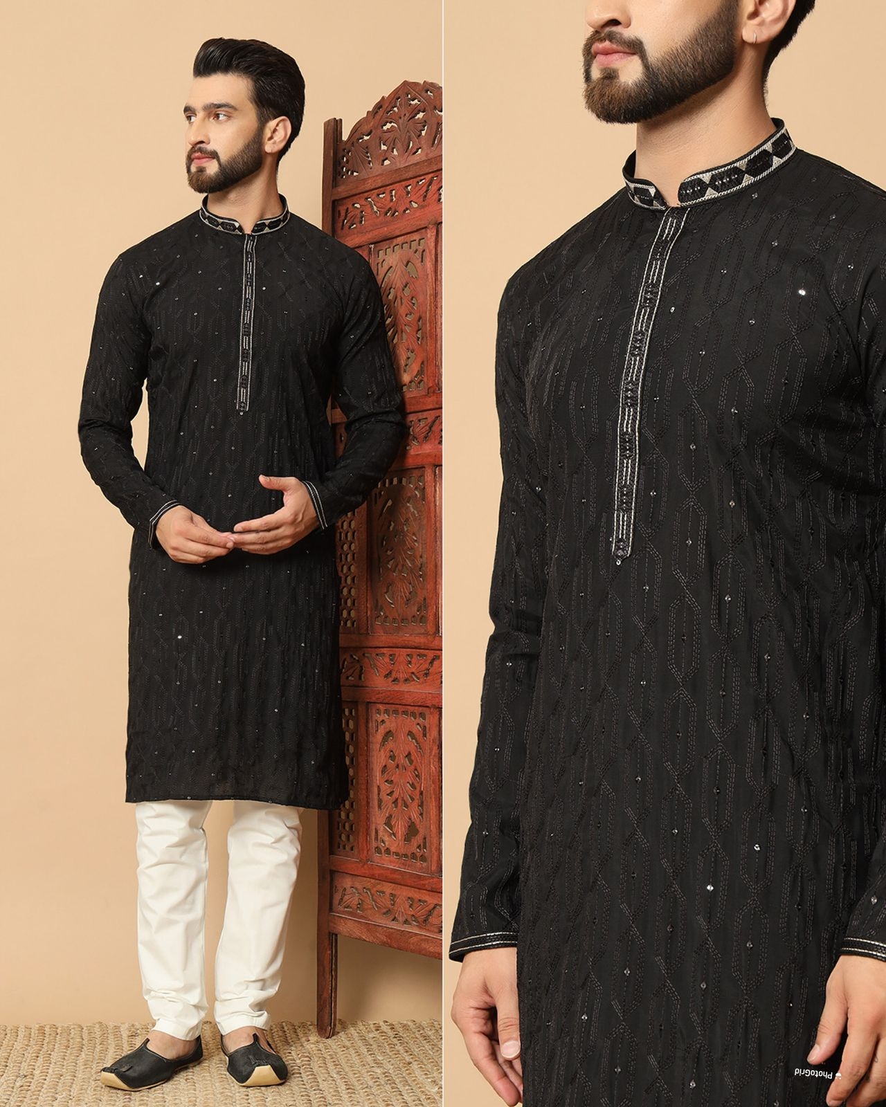 Utsav 7.0 Premium Silk With Embroidery sequins work all over kurta