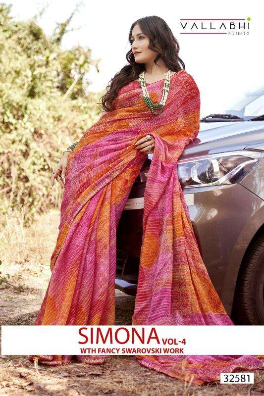 vallabhi print simona vol 4 series 32581-32586 chiffon wholesale saree