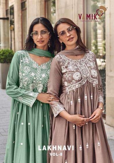 Vamika lakhnavi vol 8 series 1043-1048 rayon wholesale suit