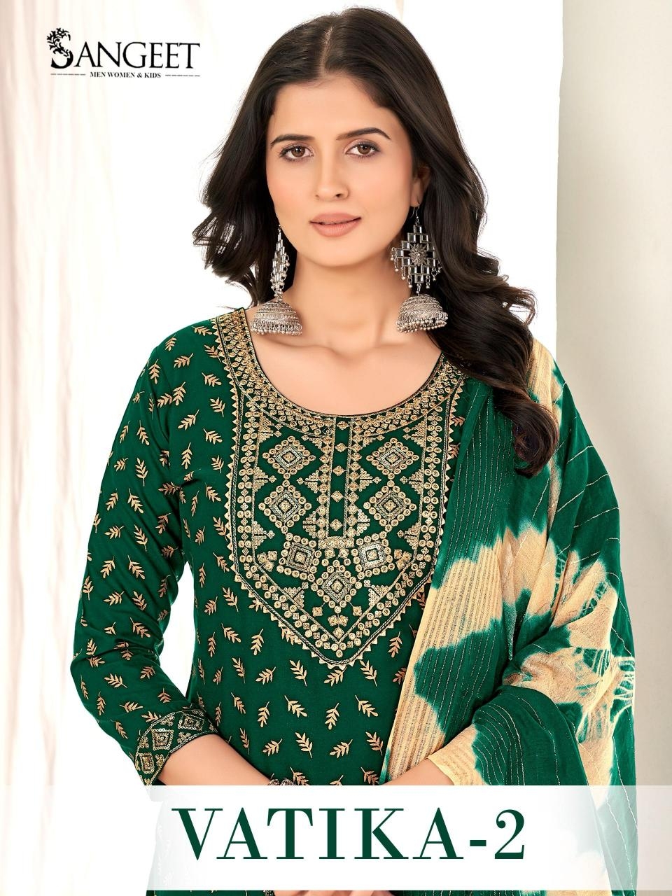vatika vol 2 series 1001-1008 rayon gold print readymade wholesale suit