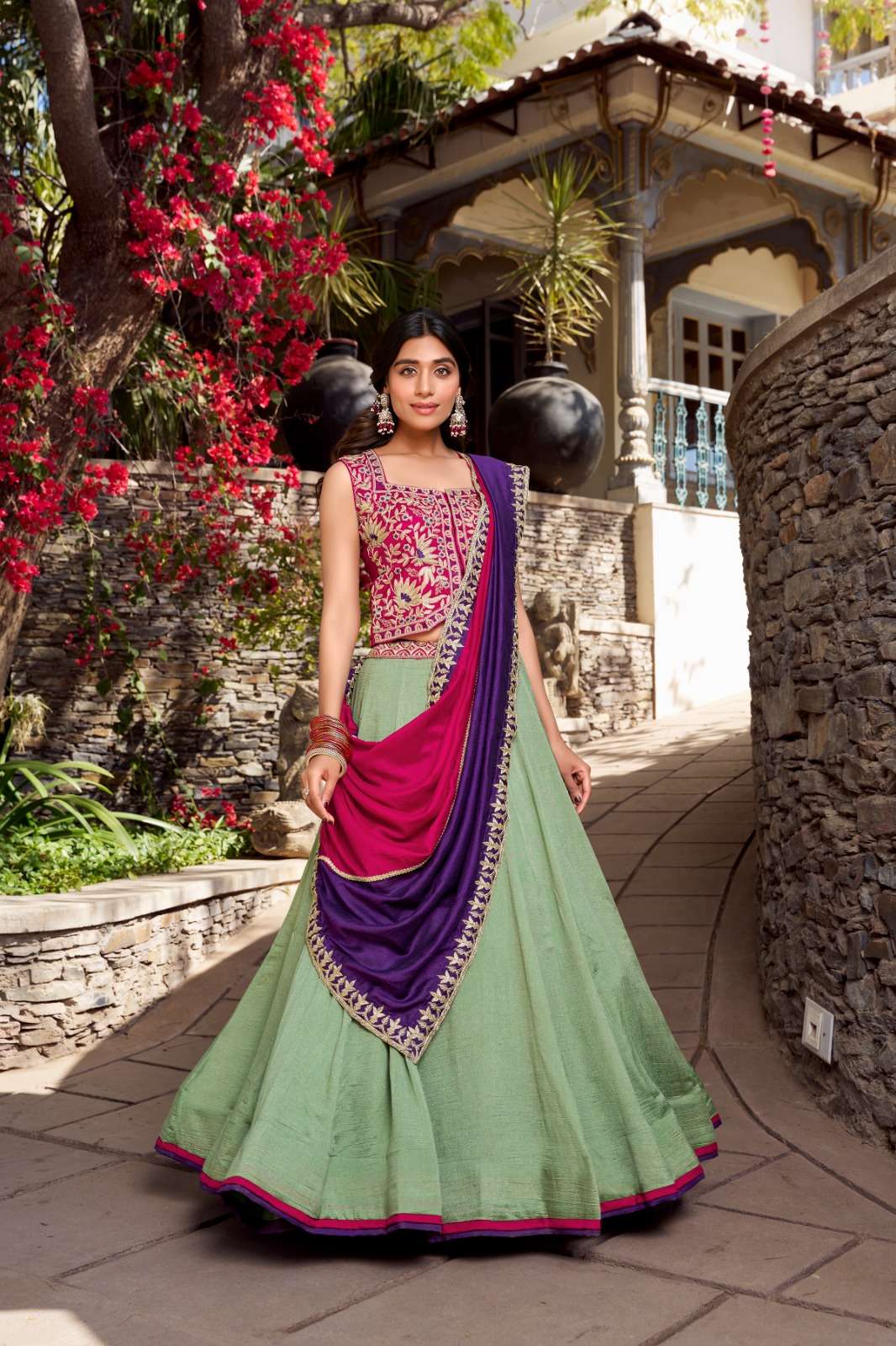VEDIKA LNB1421SGN Vichitra Silk wholesale lehenga