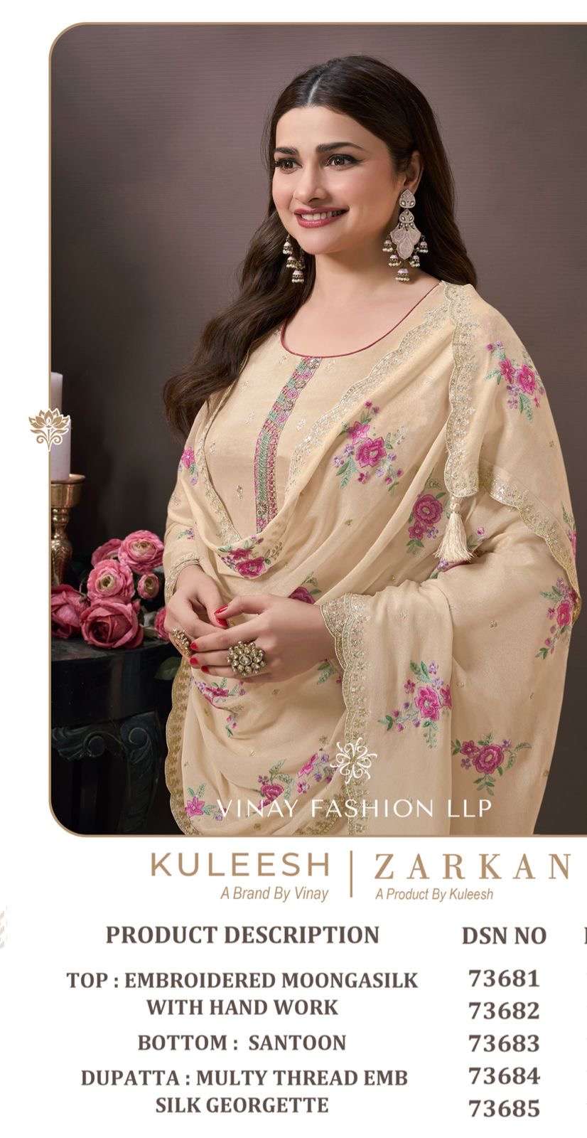 Vinay zarkan designer moonga silk wholesale suit